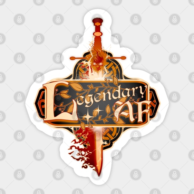 Legendary AF Flaming Sword Sticker by mythikcreationz